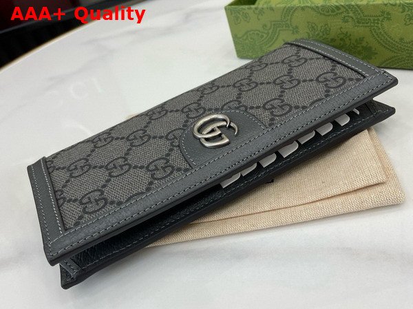 Gucci Ophidia Long Wallet in Dark Grey and Black GG Supreme Canvas 791746 Replica