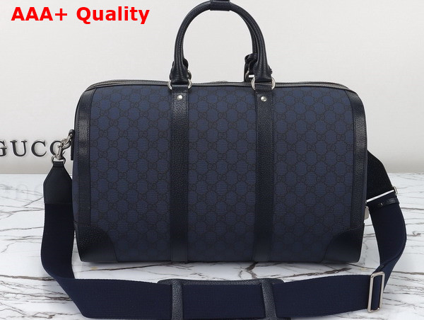 Gucci Ophidia Medium Duffle Bag in Blue and Black GG Supreme Canvas 724642 Replica