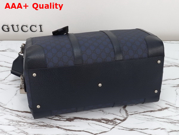 Gucci Ophidia Medium Duffle Bag in Blue and Black GG Supreme Canvas 724642 Replica