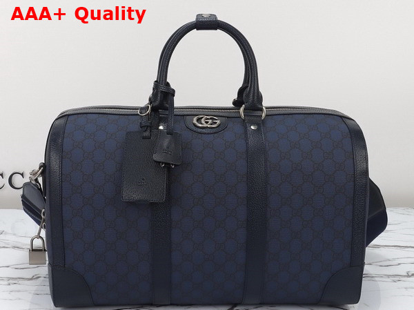 Gucci Ophidia Medium Duffle Bag in Blue and Black GG Supreme Canvas 724642 Replica