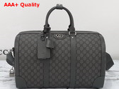 Gucci Ophidia Medium Duffle Bag in Grey and Black GG Supreme Canvas 724642 Replica