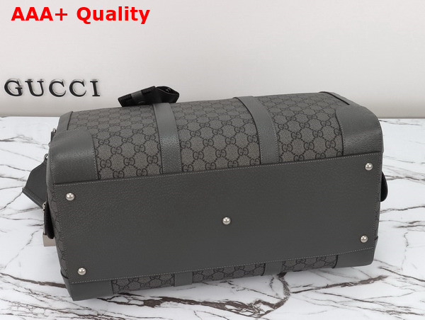 Gucci Ophidia Medium Duffle Bag in Grey and Black GG Supreme Canvas 724642 Replica