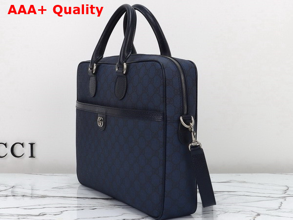 Gucci Ophidia Medium GG Briefcase in Blue and Dark Blue GG Supreme Canvas 792116 Replica