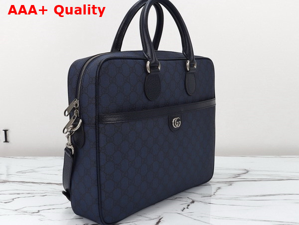 Gucci Ophidia Medium GG Briefcase in Blue and Dark Blue GG Supreme Canvas 792116 Replica