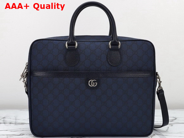 Gucci Ophidia Medium GG Briefcase in Blue and Dark Blue GG Supreme Canvas 792116 Replica