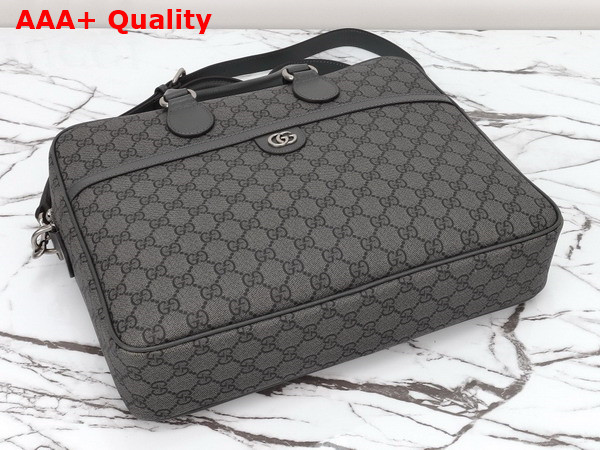 Gucci Ophidia Medium GG Briefcase in Dark Grey and Black GG Supreme Canvas 792116 Replica