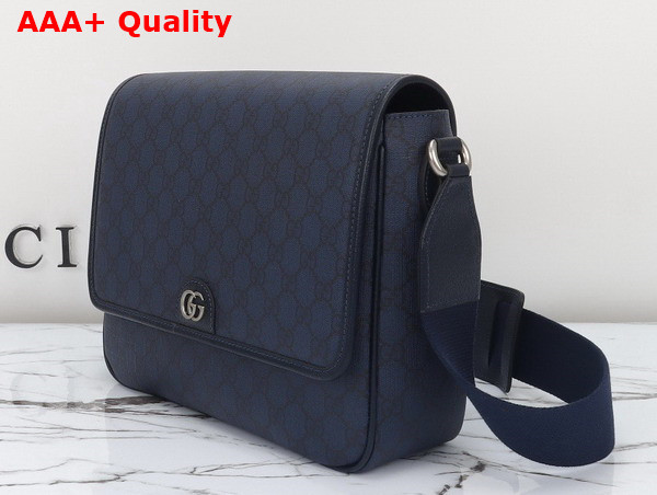 Gucci Ophidia Medium Messenger Bag in Blue and Black Supreme Tender Canvas 761741 Replica