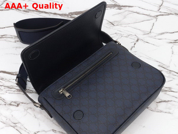 Gucci Ophidia Medium Messenger Bag in Blue and Black Supreme Tender Canvas 761741 Replica