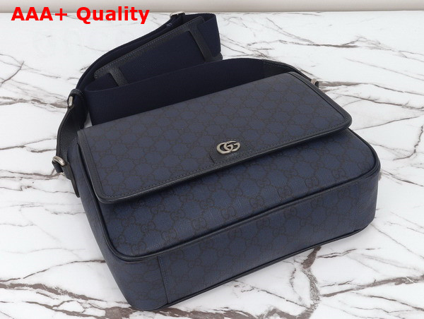 Gucci Ophidia Medium Messenger Bag in Blue and Black Supreme Tender Canvas 761741 Replica