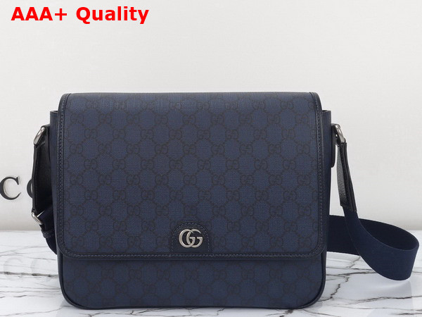 Gucci Ophidia Medium Messenger Bag in Blue and Black Supreme Tender Canvas 761741 Replica