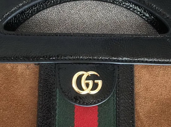 Gucci Ophidia Medium Top Handle Tote in Brown Suede 512957