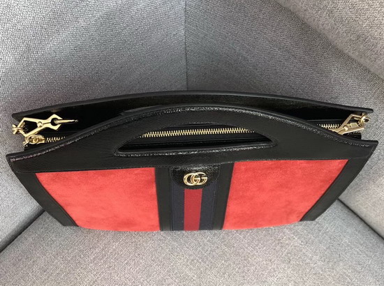 Gucci Ophidia Medium Top Handle Tote in Red Suede 512957