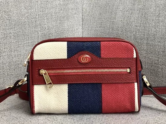 Gucci Ophidia Mini Bag Sylvie Stripe Canvas