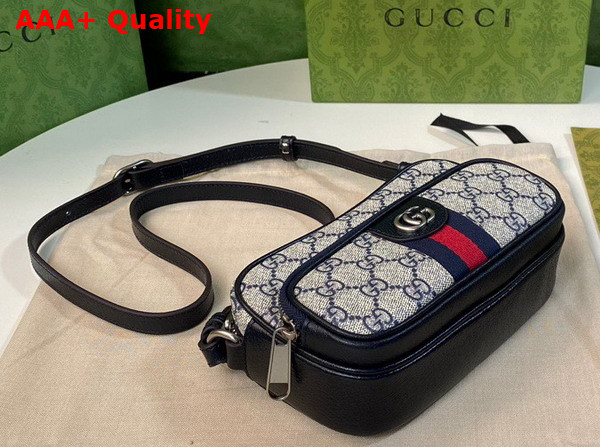 Gucci Ophidia Mini Bag in Beige and Blue GG Supreme Canvas 722557 Replica