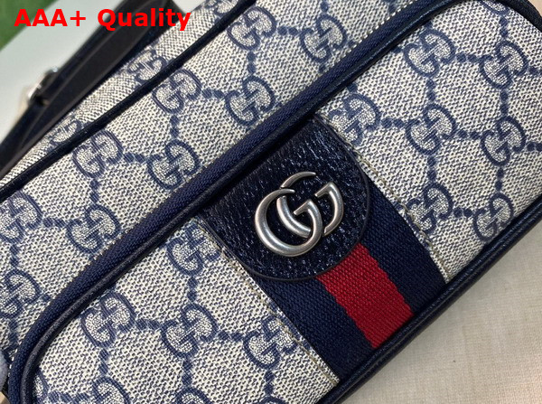 Gucci Ophidia Mini Bag in Beige and Blue GG Supreme Canvas 722557 Replica