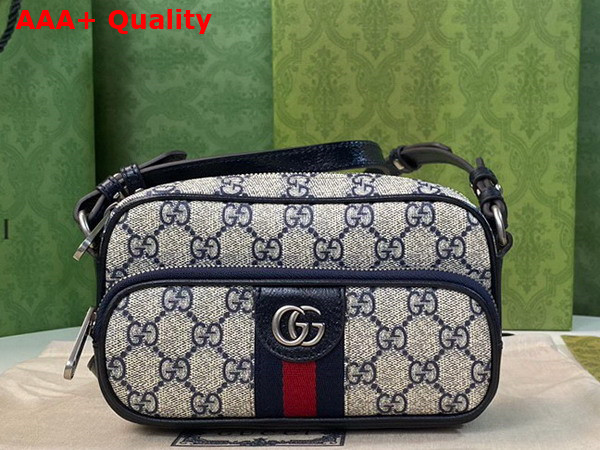 Gucci Ophidia Mini Bag in Beige and Blue GG Supreme Canvas 722557 Replica