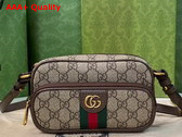 Gucci Ophidia Mini Bag in Beige and Ebony GG Supreme Canvas 722557 Replica