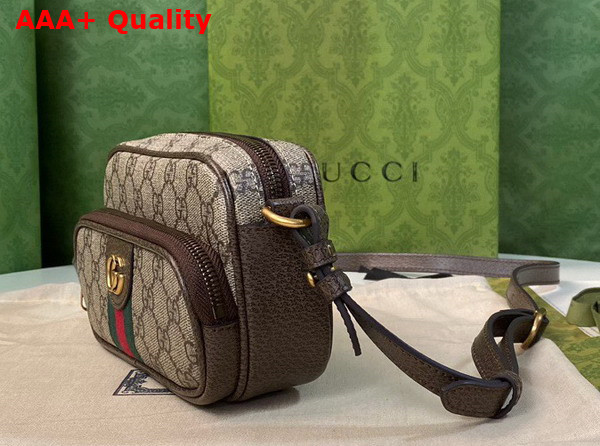 Gucci Ophidia Mini Bag in Beige and Ebony GG Supreme Canvas 722557 Replica