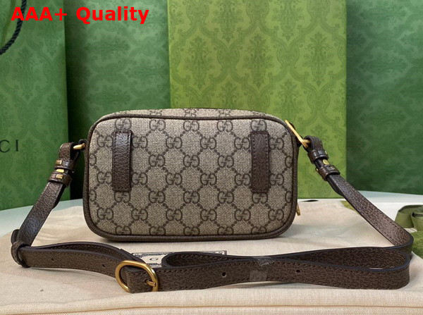 Gucci Ophidia Mini Bag in Beige and Ebony GG Supreme Canvas 722557 Replica