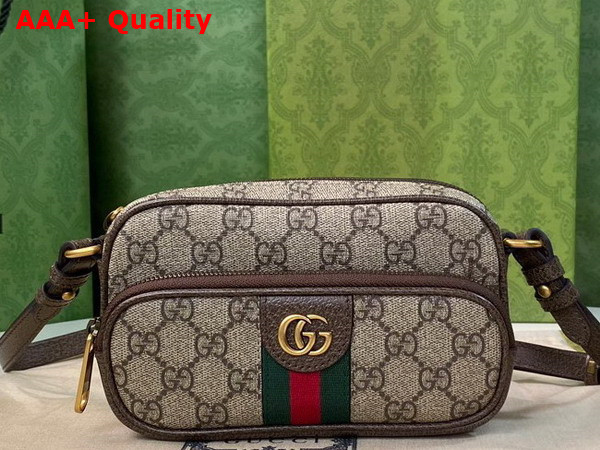 Gucci Ophidia Mini Bag in Beige and Ebony GG Supreme Canvas 722557 Replica