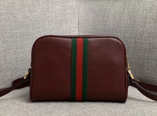 Gucci Ophidia Mini Bag in Burgundy Leather 517350