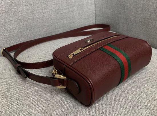 Gucci Ophidia Mini Bag in Burgundy Leather 517350