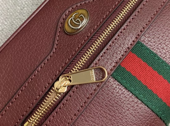 Gucci Ophidia Mini Bag in Burgundy Leather 517350