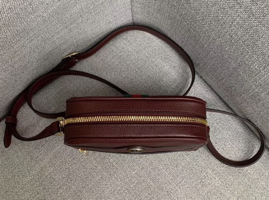 Gucci Ophidia Mini Bag in Burgundy Leather 517350