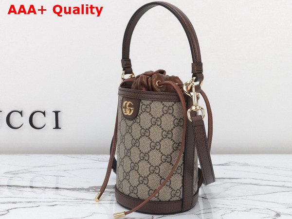 Gucci Ophidia Mini Bucket Bag in Beige and Ebony GG Supreme Canvas 760199 Replica