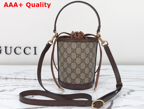 Gucci Ophidia Mini Bucket Bag in Beige and Ebony GG Supreme Canvas 760199 Replica