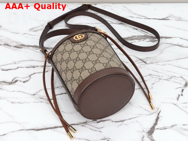 Gucci Ophidia Mini Bucket Bag in Beige and Ebony GG Supreme Canvas 760199 Replica