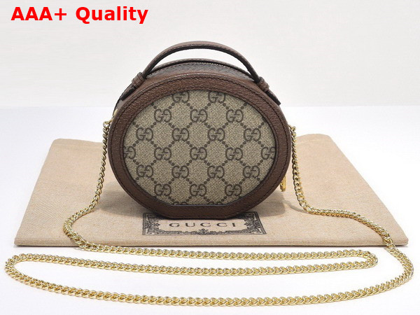 Gucci Ophidia Mini Chain Bag in Beige and Ebony GG Supreme Canvas 725147 Replica