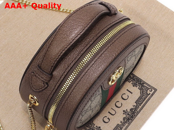 Gucci Ophidia Mini Chain Bag in Beige and Ebony GG Supreme Canvas 725147 Replica