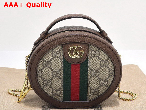 Gucci Ophidia Mini Chain Bag in Beige and Ebony GG Supreme Canvas 725147 Replica