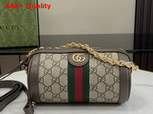 Gucci Ophidia Mini Shoulder Bag in Beige and Ebony GG Supreme Canvas 795208 Replica