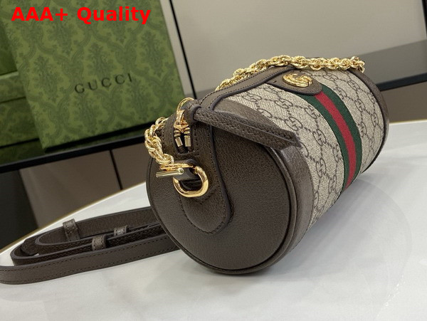 Gucci Ophidia Mini Shoulder Bag in Beige and Ebony GG Supreme Canvas 795208 Replica