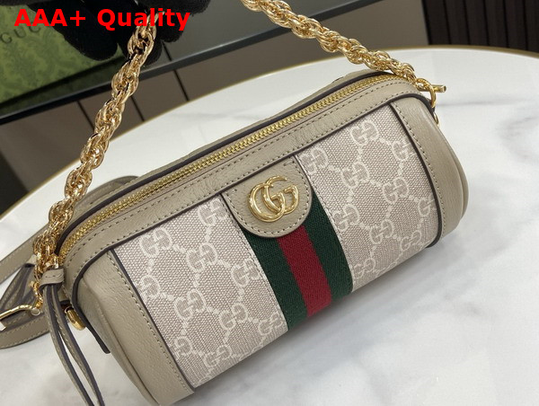 Gucci Ophidia Mini Shoulder Bag in Beige and White GG Supreme Canvas 795208 Replica