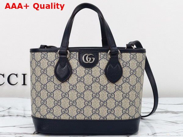 Gucci Ophidia Mini Tote Bag in Beige and Blue GG Supreme Canvas 811716 Replica