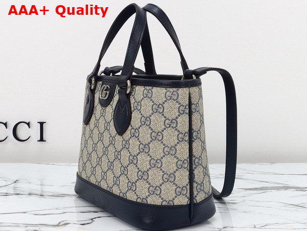 Gucci Ophidia Mini Tote Bag in Beige and Blue GG Supreme Canvas 811716 Replica