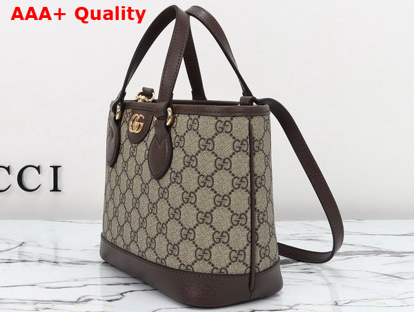 Gucci Ophidia Mini Tote Bag in Beige and Ebony GG Supreme Canvas 811716 Replica