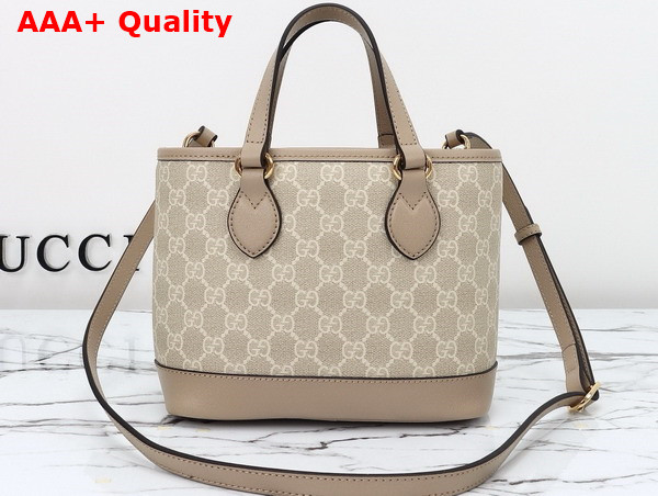 Gucci Ophidia Mini Tote Bag in Beige and White GG Supreme Canvas 811716 Replica