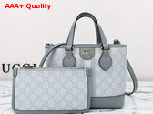 Gucci Ophidia Mini Tote Bag in Dusty Blue GG Supreme Canvas 811716 Replica