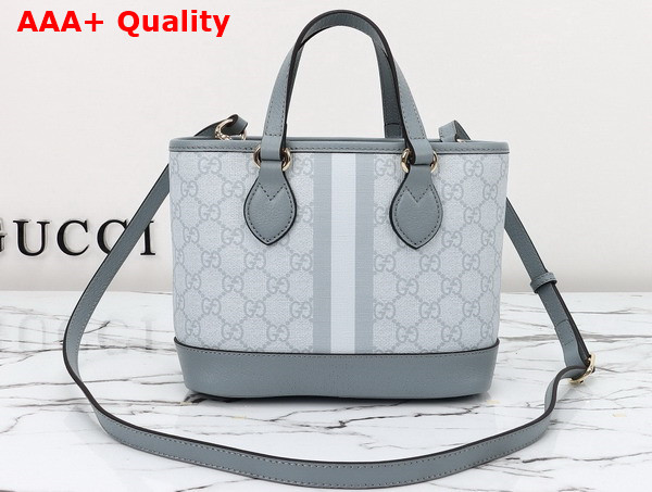 Gucci Ophidia Mini Tote Bag in Dusty Blue GG Supreme Canvas 811716 Replica