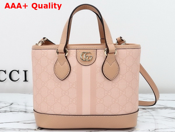 Gucci Ophidia Mini Tote Bag in Dusty Pink GG Supreme Canvas 811716 Replica