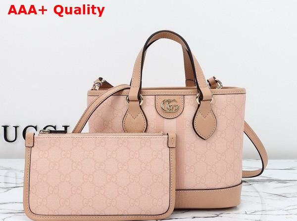 Gucci Ophidia Mini Tote Bag in Dusty Pink GG Supreme Canvas 811716 Replica