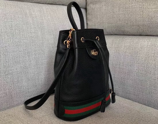 Gucci Ophidia Small Bucket Bag in Black Leather 610846