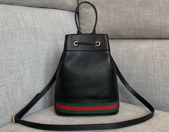 Gucci Ophidia Small Bucket Bag in Black Leather 610846