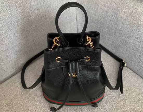 Gucci Ophidia Small Bucket Bag in Black Leather 610846