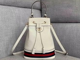 Gucci Ophidia Small Bucket Bag in White Leather 610846