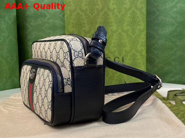 Gucci Ophidia Small Messenger Bag in Beige and Blue GG Supreme Canvas 723312 Replica